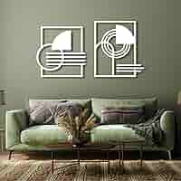 Amazon.com: Metal Wall Art, Set of 2 Geometric Metal Wall